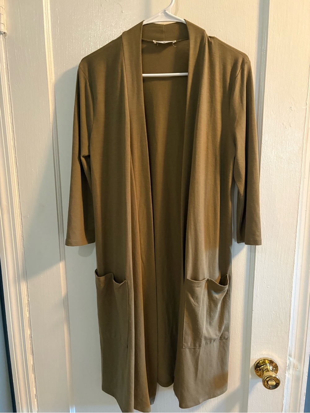 Zenana Women's Open Front Long Cardigan Jacket - Olive